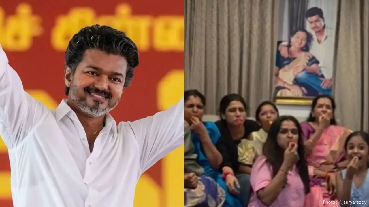 Celebrating Thalapathy Vijay: Trisha's Surprise Visit to Chennai Home