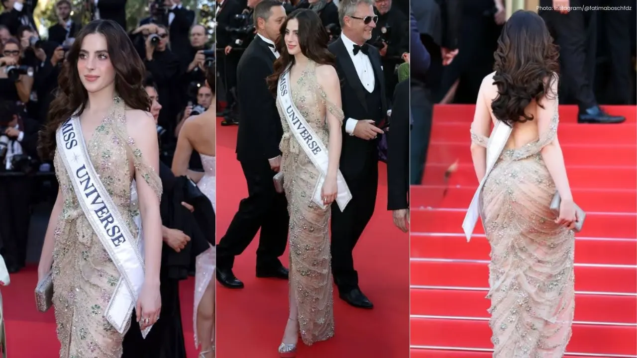 Fatima Bosch Stuns at Cannes 2026 in Dreamy Beige Floral Gown Debut