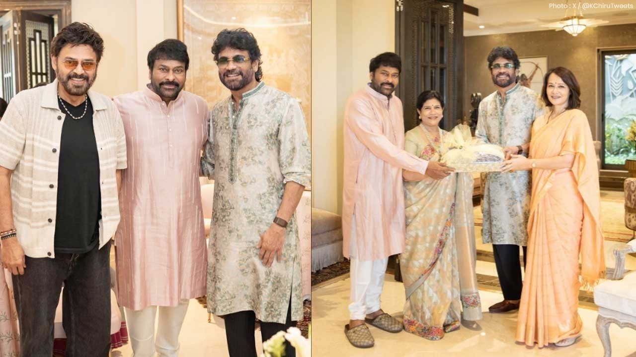 Chiranjeevi Celebrates Diwali with Nagarjuna, Venkatesh & Nayanthara