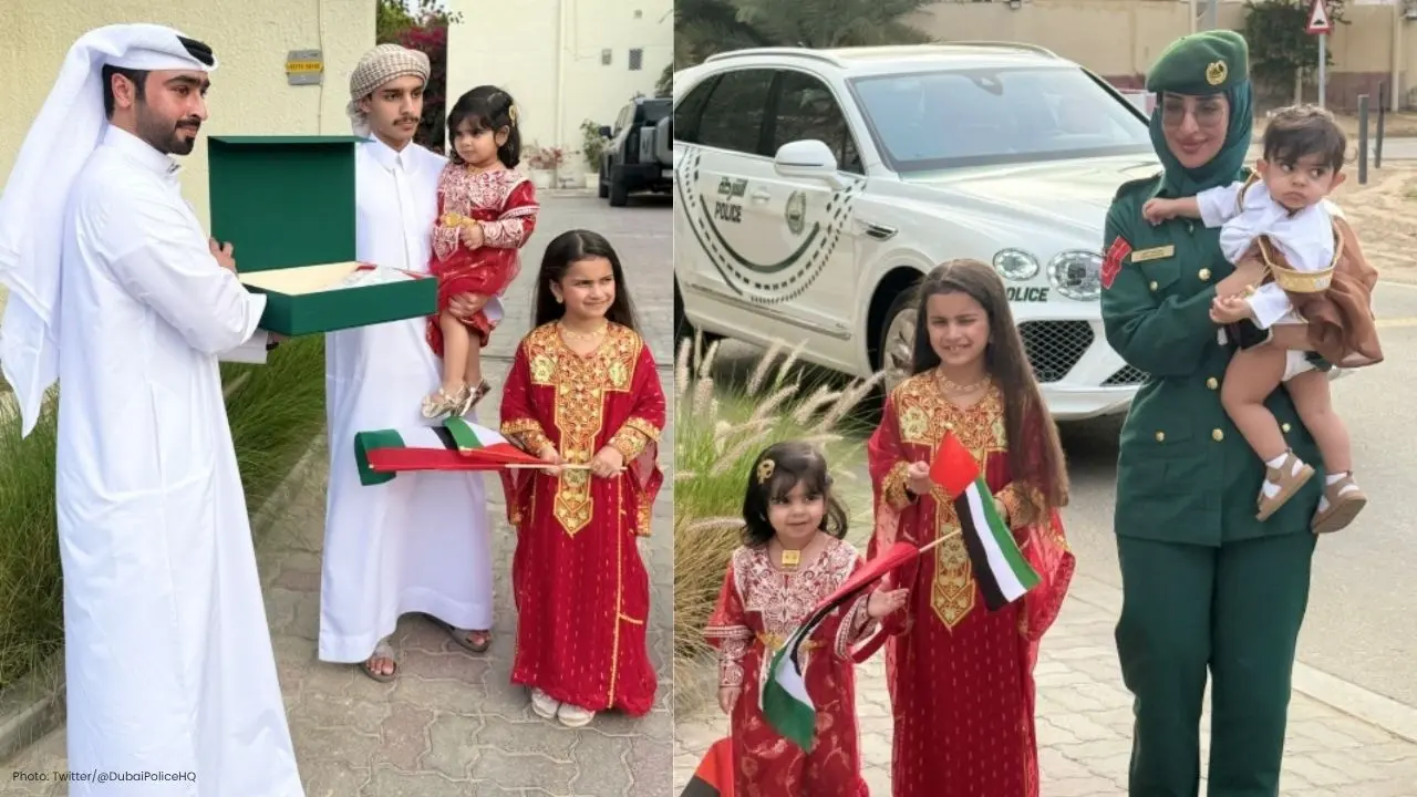 Dubai Police Distribute UAE Flags to Strengthen Unity